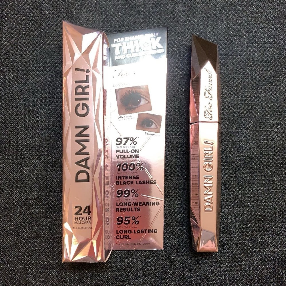TOO FACED Damn Girl 24 Hour Volumizing Mascara – Black – Full Size .43 oz
